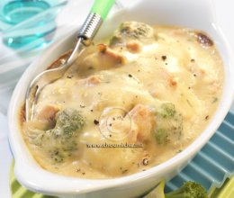 Gratin de chou-fleur et de brocoli au saumon fumé